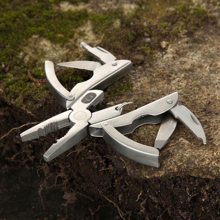 True Multiherramienta Scarab 7 en 1 Plegable Acero Inoxidable con Alicates, Cuchillo, Destornilladores y Lima