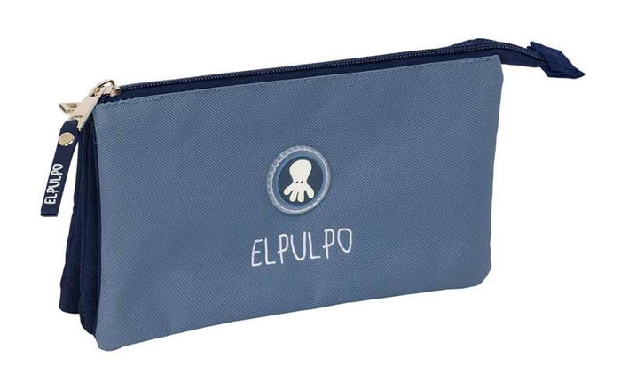 Safta Portatodo Triple El Pulpo Azul 22x12x3 cm