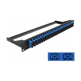 DeLOCK Panel de parches de fibra 19″ 24 puertos SC Duplex azul