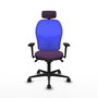 PIQUERAS Y CRESPO Silla de oficina Jorquera con mecanismo Sincro, Malla Azul y Tela Morada