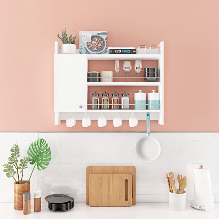 Hanah Home Estantería de Cocina Blanca 85x65x15 cm Hanah Home Estantería de Cocina Blanca 85x65x15 cm