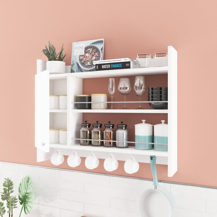 Hanah Home Estantería de Cocina Blanca 85x65x15 cm Hanah Home Estantería de Cocina Blanca 85x65x15 cm