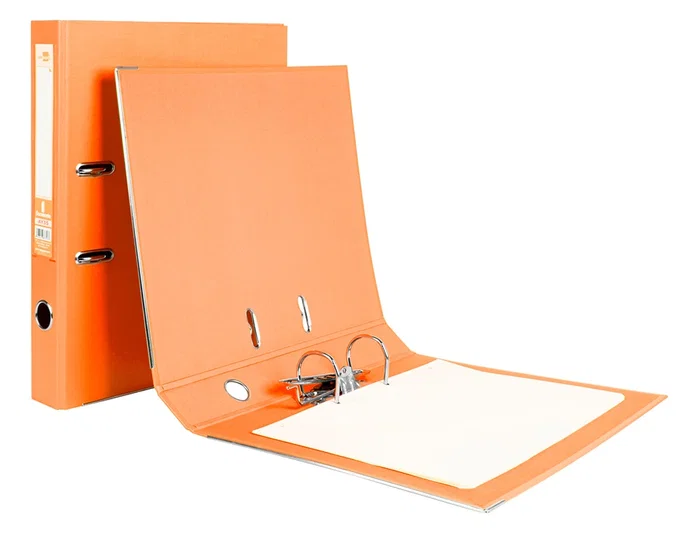 Liderpapel Archivador de Palanca Forrado PVC Naranja 52 mm Folio