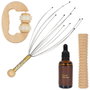 Cosmetic Club Juego de 5 Piezas Masaje y Bienestar con Neceser, Rodillo Corporal, Rodillo de Pies, Masajeador de Cabeza y Aceite Corporal 50ml