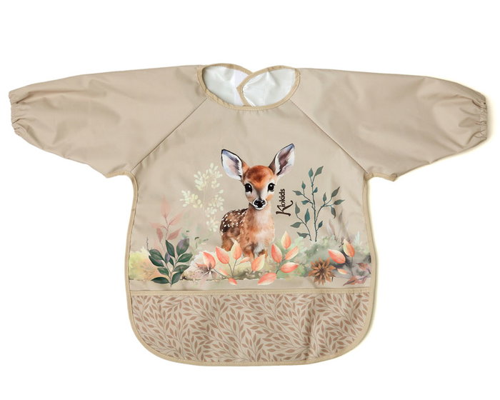 KioKids Babero Impermeable con Mangas Ciervo Beige Honey para +4 Meses
