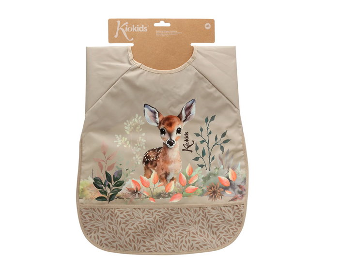 KioKids Babero Impermeable con Mangas Ciervo Beige Honey para +4 Meses