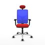 PIQUERAS Y CRESPO Silla de oficina Motilla con mecanismo Sincro, Rojo y Azul
