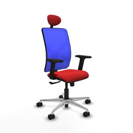 PIQUERAS Y CRESPO Silla de oficina Motilla con mecanismo Sincro, Rojo y Azul