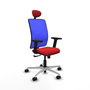 PIQUERAS Y CRESPO Silla de oficina Motilla con mecanismo Sincro, Rojo y Azul