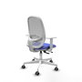 PIQUERAS Y CRESPO Silla de oficina Cilanco con mecanismo Sincro/Traslack, Azul claro y Gris