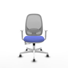 PIQUERAS Y CRESPO Silla de oficina Cilanco con mecanismo Sincro/Traslack, Azul claro y Gris