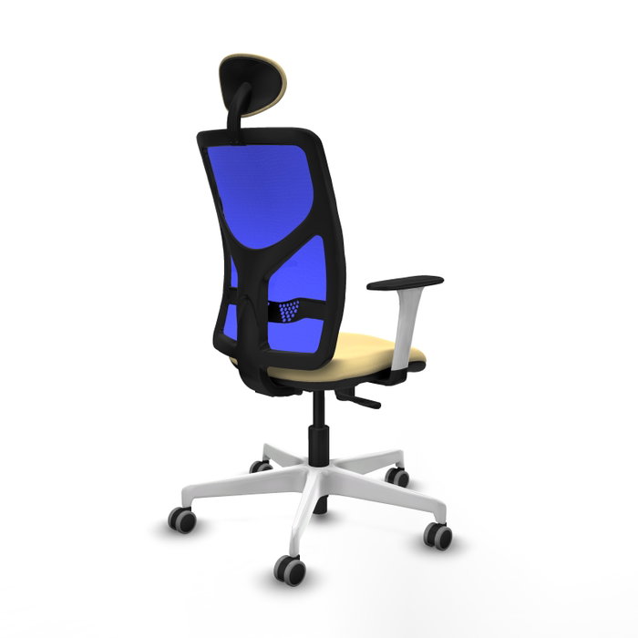 PIQUERAS Y CRESPO Silla de oficina Motilla con mecanismo Sincro, Crema y Azul PIQUERAS Y CRESPO Silla de oficina Motilla con mecanismo Sincro, Crema y Azul