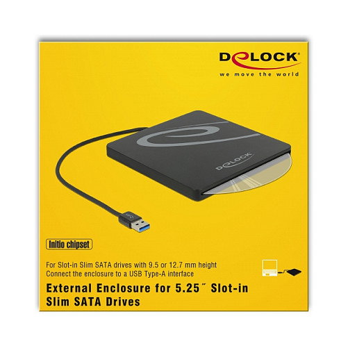 DeLOCK 42604 Carcasa externa para unidades ópticas Slim SATA de 9,5/12,7 mm USB 3.2 Gen 1 Negro DeLOCK 42604 Carcasa externa para unidades ópticas Slim SATA de 9,5/12,7 mm USB 3.2 Gen 1 Negro