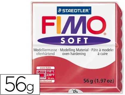 Staedtler Pasta Fimo Soft Blanda 57gr Rojo Cereza Staedtler Pasta Fimo Soft Blanda 57gr Rojo Cereza