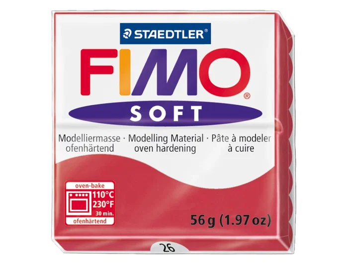 Staedtler Pasta Fimo Soft Blanda 57gr Rojo Cereza Staedtler Pasta Fimo Soft Blanda 57gr Rojo Cereza