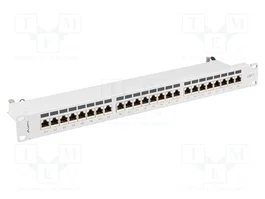 Lanberg Patch Panel 24 puertos Cat.7 FTP blindado 1U 19 pulg gris