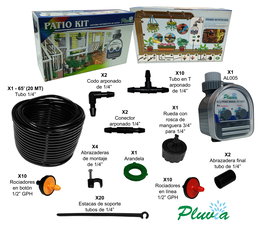 PLUVIA Kit de patio de riego con programador y accesorios AL177S