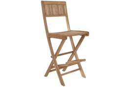 DKD Home Decor Taburete de Teca Plegable para Bar Marrón