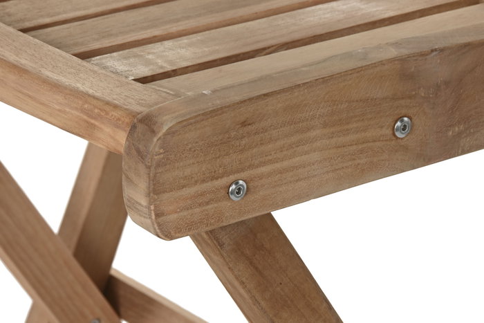 DKD Home Decor Taburete de Teca Plegable para Bar Marrón