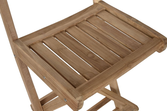 DKD Home Decor Taburete de Teca Plegable para Bar Marrón