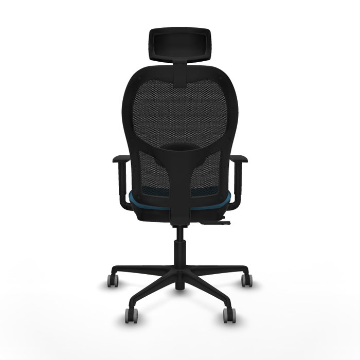 PIQUERAS Y CRESPO Silla de oficina Jorquera con mecanismo Sincro/Traslack, Verde petróleo y Negro