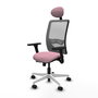 PIQUERAS Y CRESPO Silla de oficina Zulema Rosa y Gris con Mecanismo Sincro/Traslack
