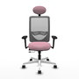 PIQUERAS Y CRESPO Silla de oficina Zulema Rosa y Gris con Mecanismo Sincro/Traslack