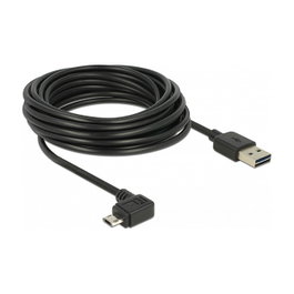 DeLOCK Cable EASY-USB 2.0 USB Tipo-A a Micro-B Angulado 5 m Negro