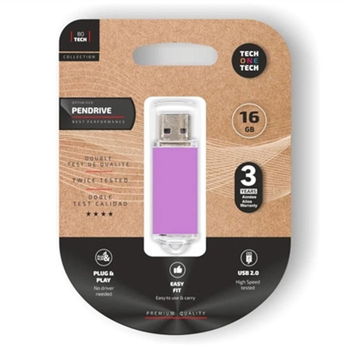 Tech One Tech Basic Pendrive 16GB Púrpura Claro Tech One Tech Basic Pendrive 16GB Púrpura Claro