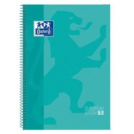 Oxford Cuaderno Classic Europeanbook 1 Microperforado A4+ 5x5 Tapa Extradura Banda Color Verde Menta (Set de 5) Write&Erase con App Scribzee (Set de 5)