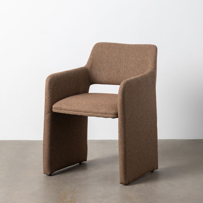Silla Espiga Marrón Tejido Salón 58 X 62,50 X 78 cm