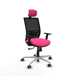 PIQUERAS Y CRESPO Silla de oficina Yunquera con mecanismo Sincro Rosa y Negro