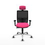 PIQUERAS Y CRESPO Silla de oficina Yunquera con mecanismo Sincro Rosa y Negro