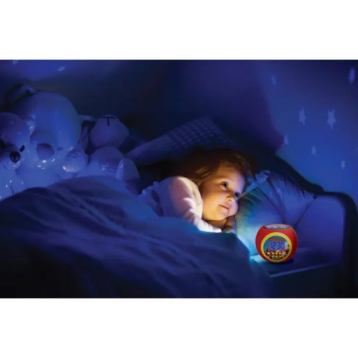 Lexibook LEX3380743090863 Reloj Despertador Proyector Donkey Kong con Alarma, Snooze, Luz Nocturna con Temporizador y Pantalla LCD