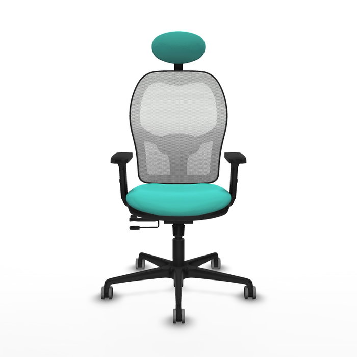 PIQUERAS Y CRESPO Silla de oficina Jorquera, mecanismo Sincro/Traslack, Turquesa y Blanco
