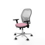 PIQUERAS Y CRESPO Silla de oficina Jorquera Rosa y Blanca con Brazos 3D