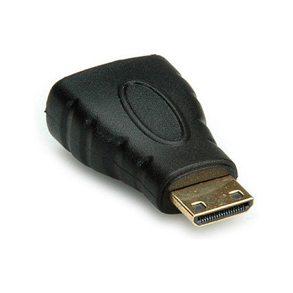 VALUE Adaptador HDMI a Mini HDMI Tipo A Macho a Tipo C Hembra - Negro, Aluminio, BU/ST