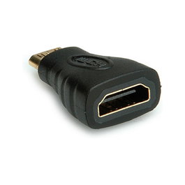 VALUE Adaptador HDMI a Mini HDMI Tipo A Macho a Tipo C Hembra - Negro, Aluminio, BU/ST