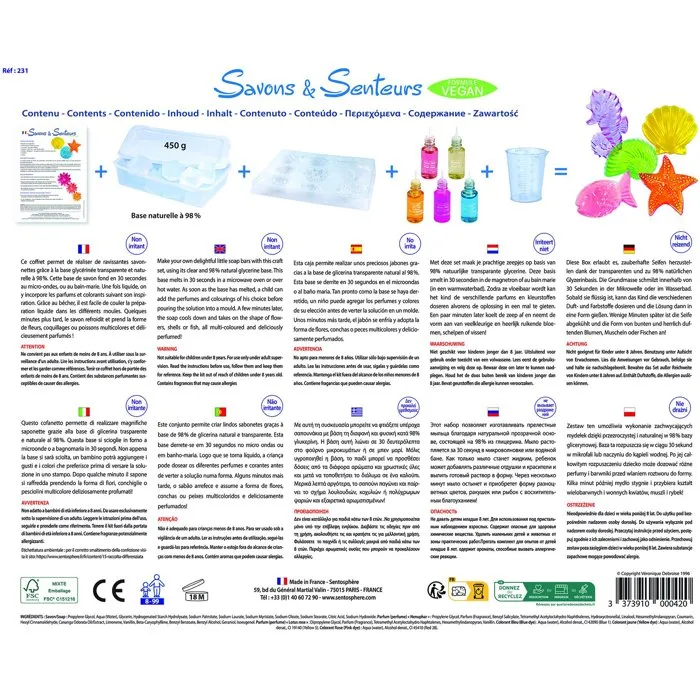 Sentosphere Jabones y Aromas - Juego de fabricación de jabones de alta calidad para pieles frágiles y mixtas, a partir de 3 años