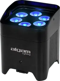 Algamlight Foco Par Led 6X12W Rgbwa+Uv Ip65 Con Batería Y W-Dmx "EVENT PAR 612 HEX IP"