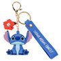 Disney Llavero Stitch con punto 3D y colgante de flor roja