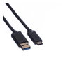 ROLINE Cable USB 3.2 Gen 1 A-C, 0,5 m, Negro
