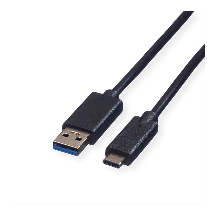 ROLINE Cable USB 3.2 Gen 1 de USB A a USB C, 0,5 m, Negro ROLINE Cable USB 3.2 Gen 1 de USB A a USB C, 0,5 m, Negro