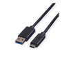 ROLINE Cable USB 3.2 Gen 1 A-C, 0,5 m, Negro