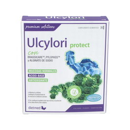 Dietmed Ulcylori Protect 20 Sticks - Suplemento con Brassicare, Pylopass, Vitaminas y Zinc para Membranas Mucosas - Sabor Menta