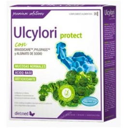 DIETMED Ulcylori Protect 20Sticks con Brassicare y Pylopass, Vitamina A, Biotina y Zinc para Mantenimiento de Mucosas