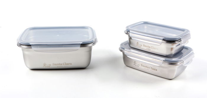 Santa Clara Fiambrera de Acero 0.6 Litros para Microondas y Horno, 17 cm Largo x 13.1 cm Ancho x 6.1 cm Alto (12 Unidades)