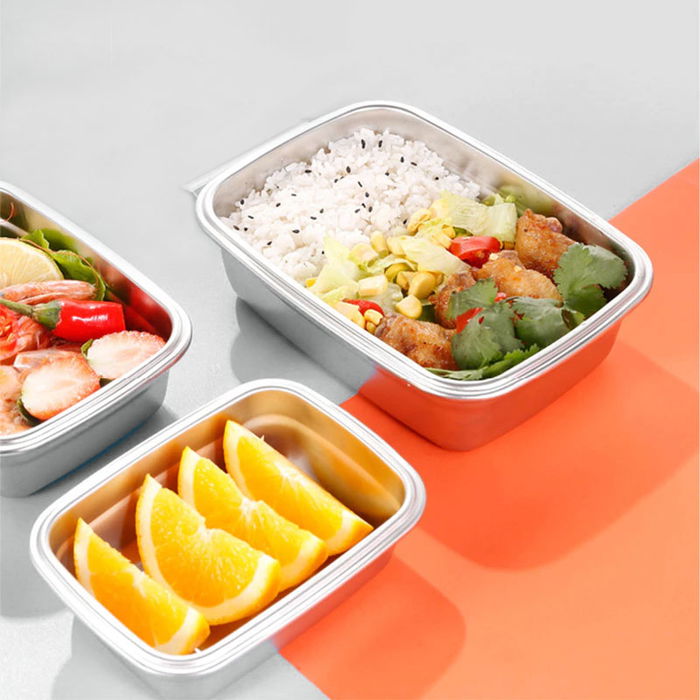 Santa Clara Fiambrera de Acero 0.6 Litros para Microondas y Horno, 17 cm Largo x 13.1 cm Ancho x 6.1 cm Alto (12 Unidades)