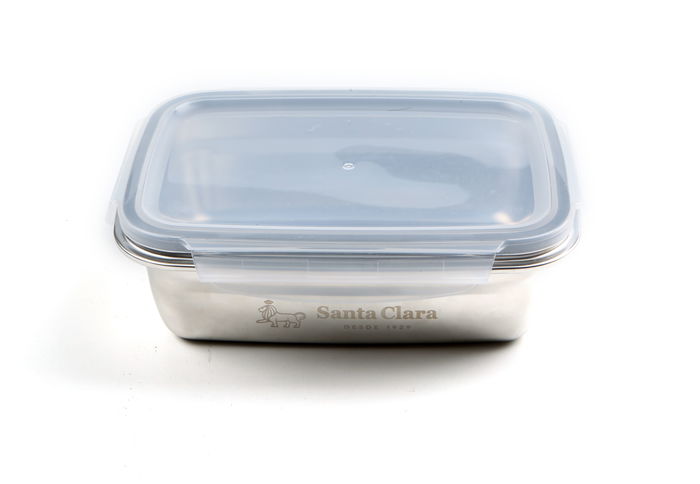 Santa Clara Fiambrera de Acero 0.6 Litros para Microondas y Horno, 17 cm Largo x 13.1 cm Ancho x 6.1 cm Alto (12 Unidades)