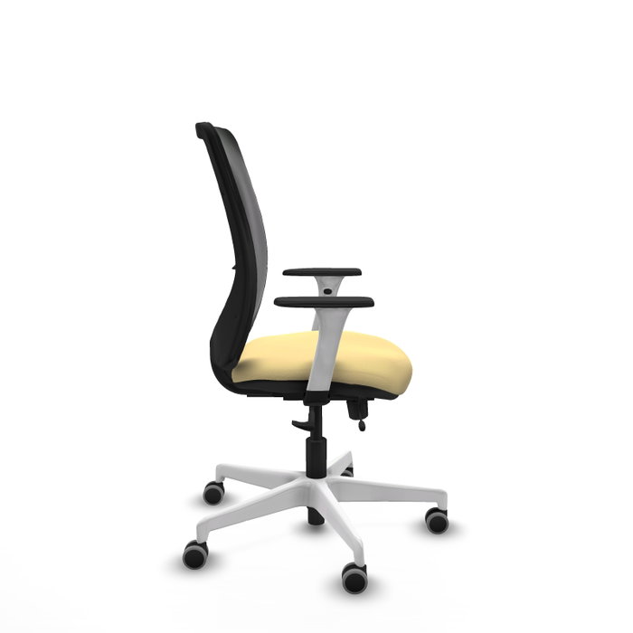 PIQUERAS Y CRESPO Silla de oficina Zulema con mecanismo Sincro/Traslack, Crema y Negro